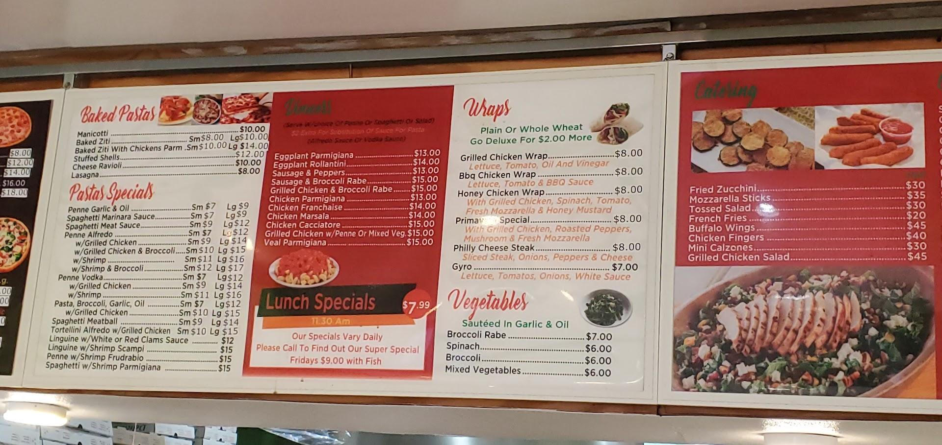 Primavera Pizzeria Menu image 2
